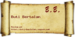 Buti Bertalan névjegykártya