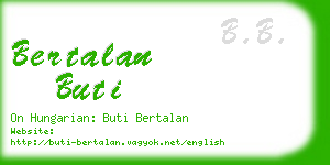 bertalan buti business card